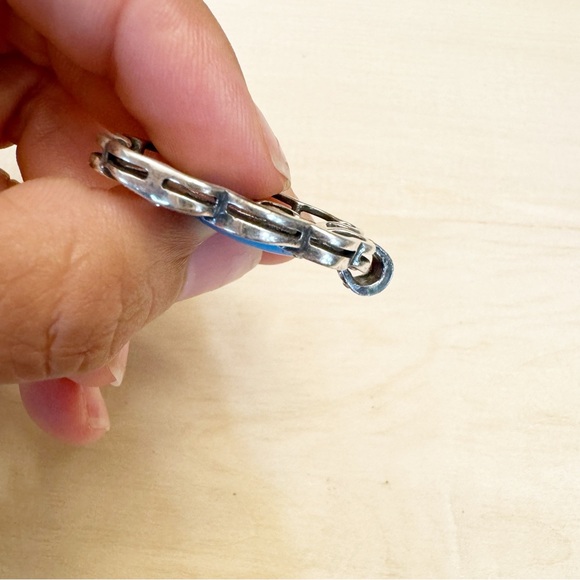 Beautiful Vintage Etalon Jenavi Turquoise Sterling Pendant - Picture 4 of 8